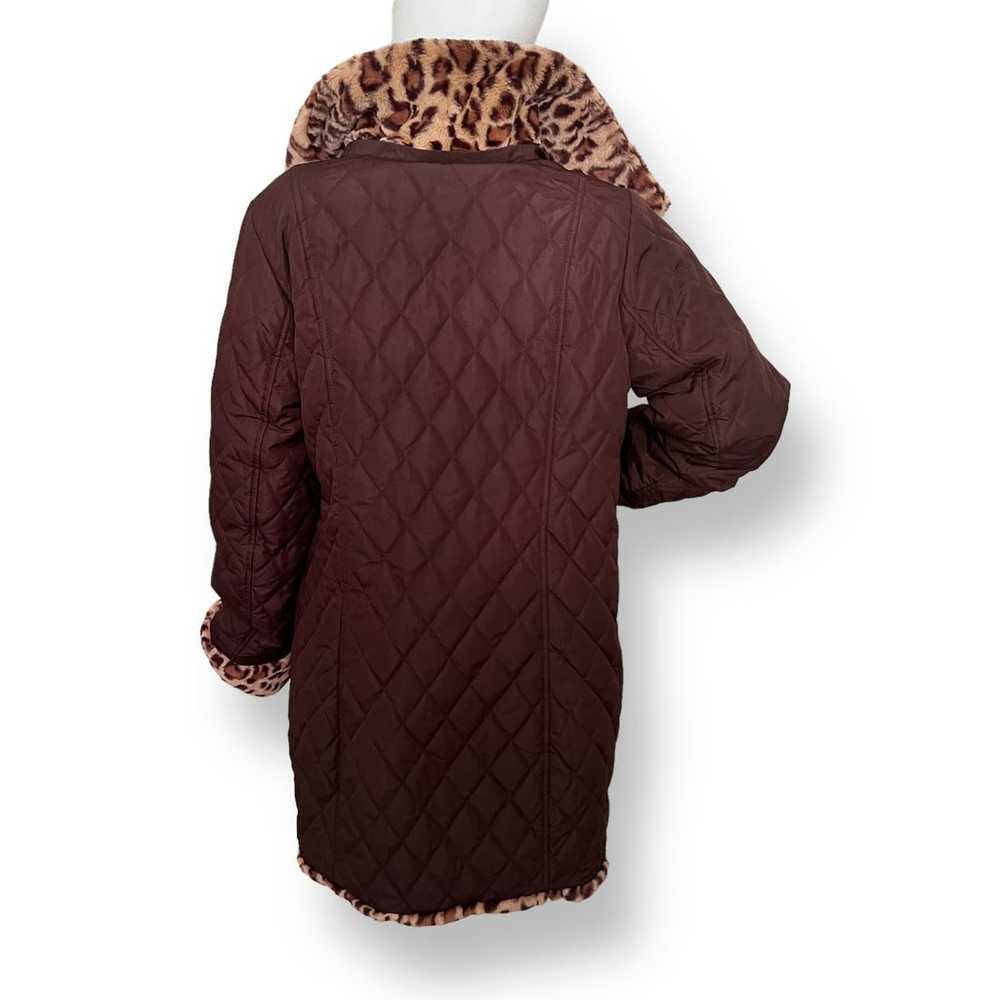 Dennis Basso Leopard Reversible Faux Fur Jacket S… - image 4