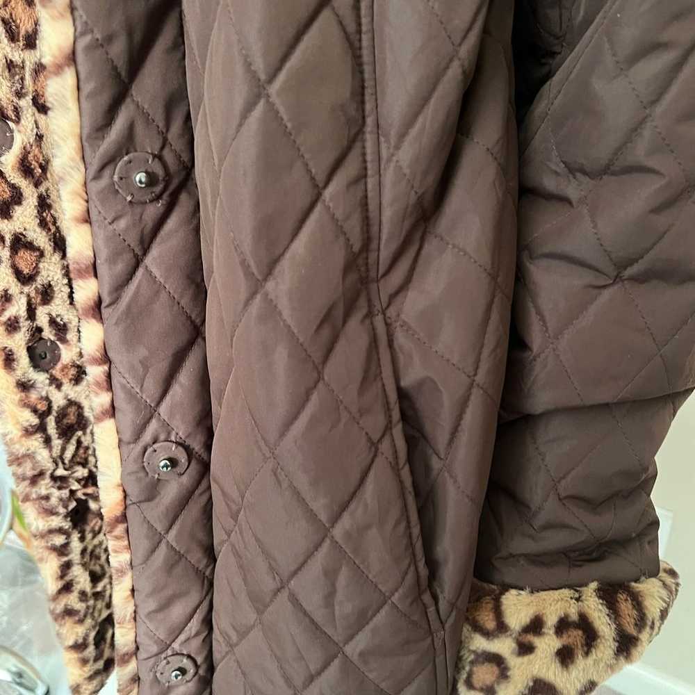 Dennis Basso Leopard Reversible Faux Fur Jacket S… - image 7