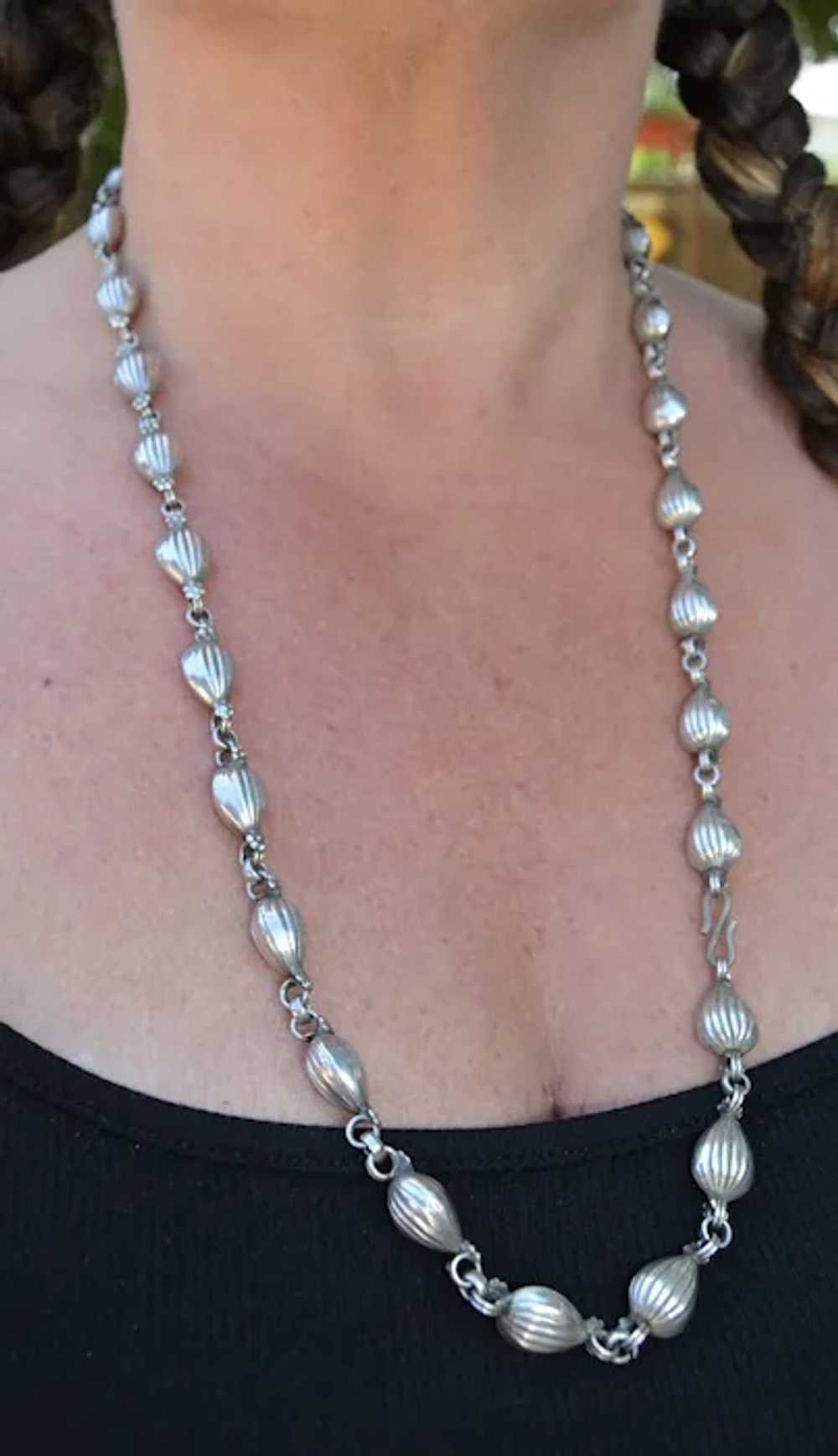 Vintage Sterling Silver Fancy Link Chain Necklace - image 4