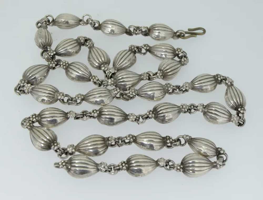 Vintage Sterling Silver Fancy Link Chain Necklace - image 5