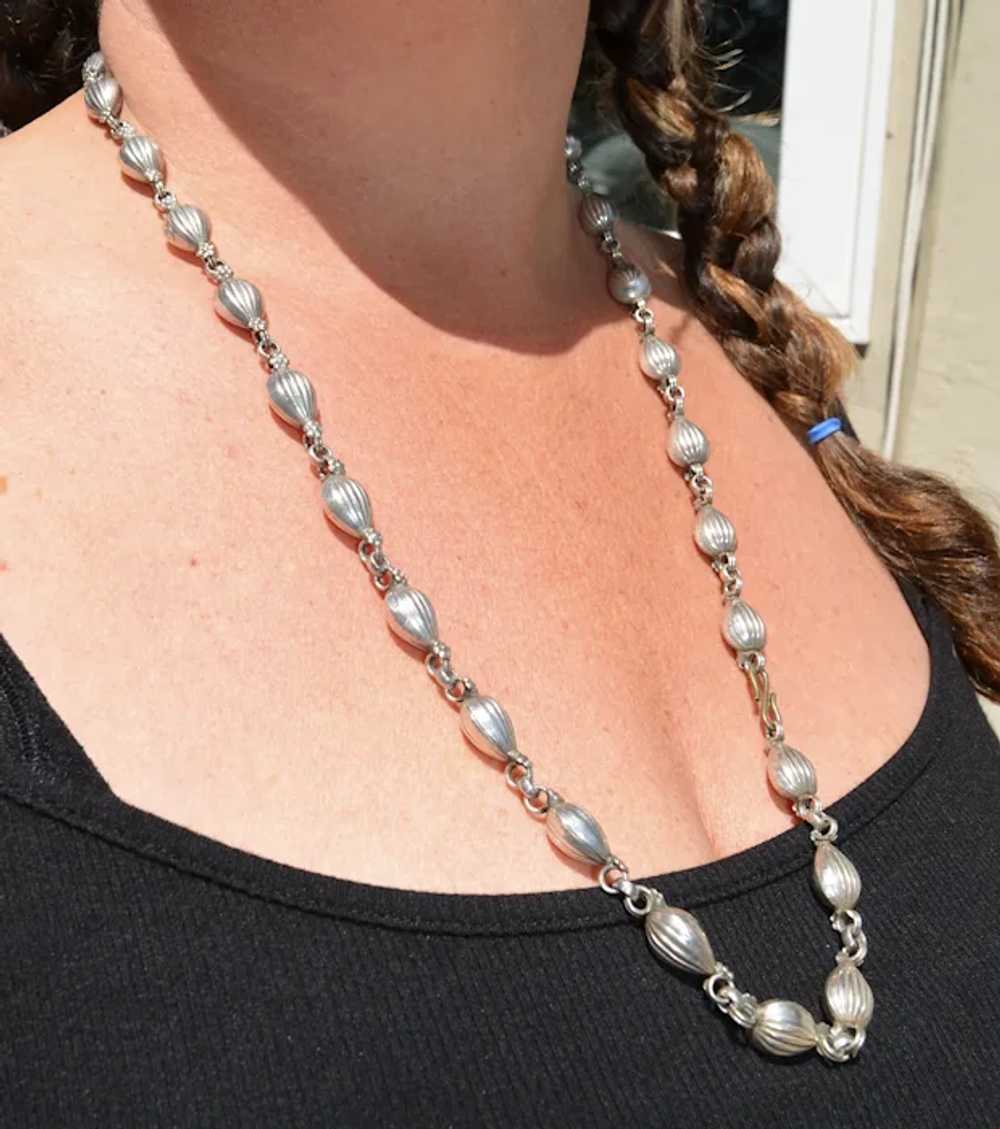 Vintage Sterling Silver Fancy Link Chain Necklace - image 8