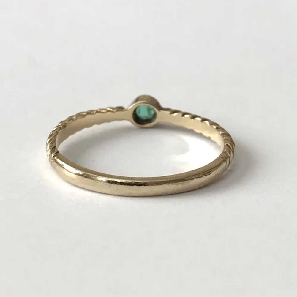 Stackable Sweetie! Bezel Mounted Emerald Ring 10K… - image 10