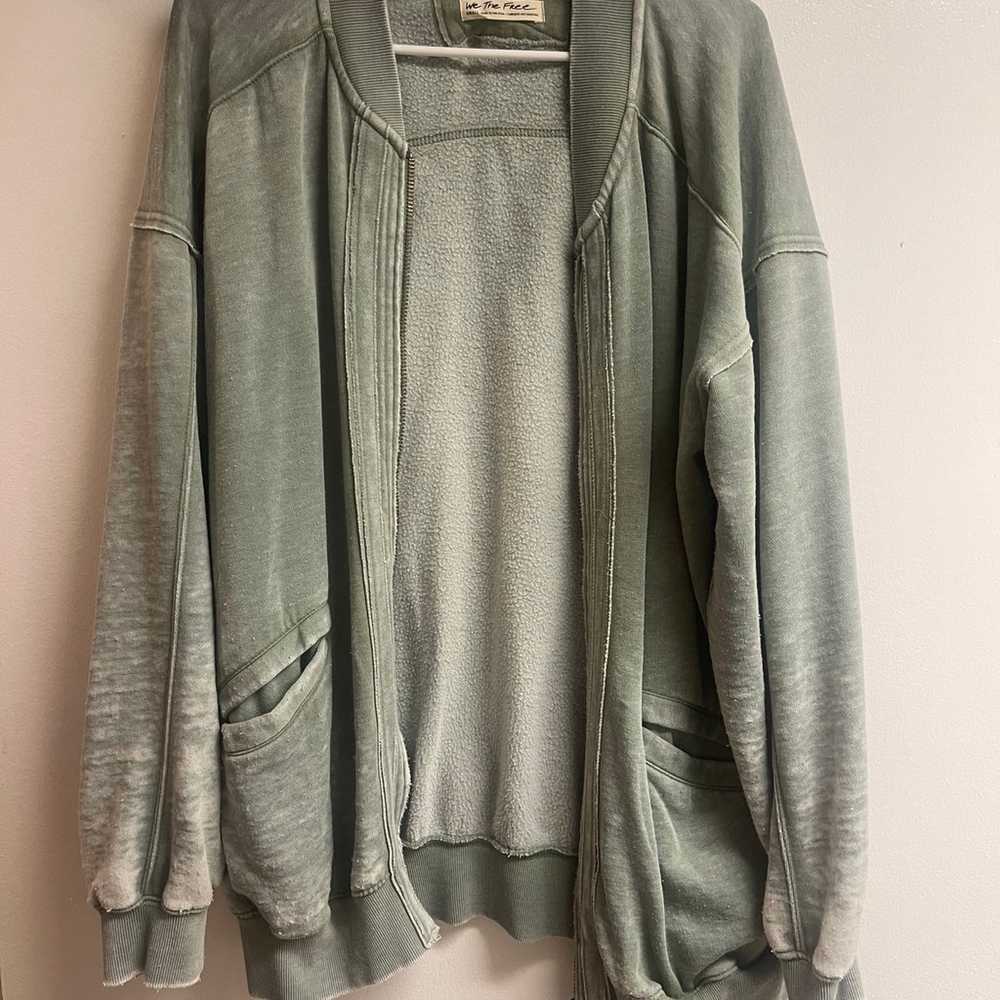 Free People Robby Bomber Light Green Jacket Overs… - image 3