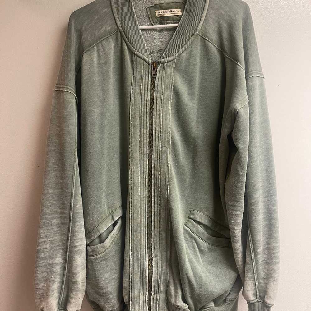 Free People Robby Bomber Light Green Jacket Overs… - image 4