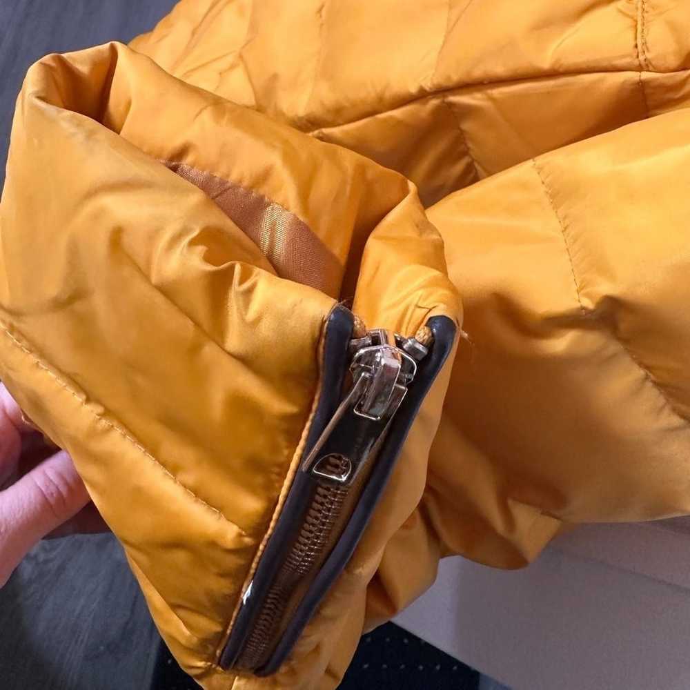 Zara mustard yellow faux fur puffer jacket womens… - image 8