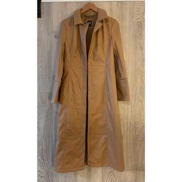 Gap Women - Long  Faux Leather Jacket / Tan Brown 