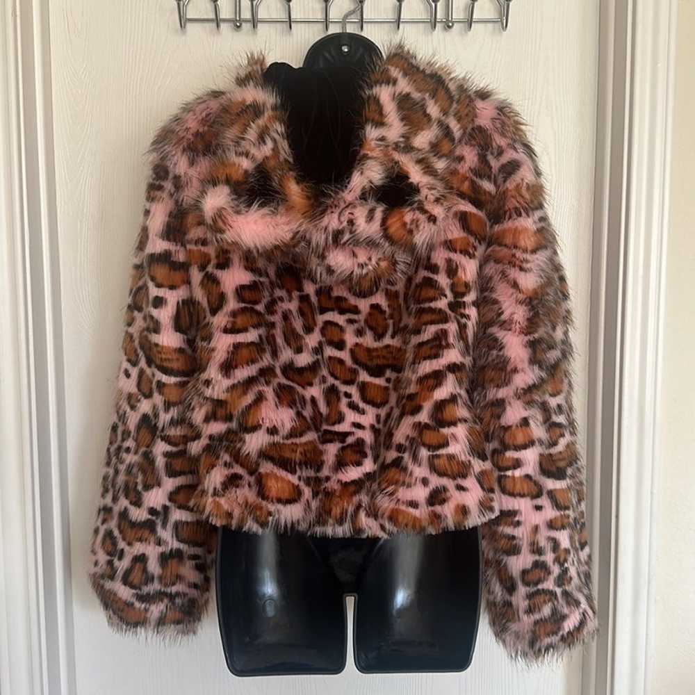 J. Valentine Leopard hip length faux fur Coat - image 3