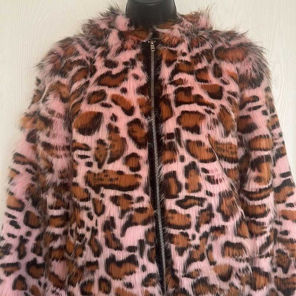J. Valentine Leopard hip length faux fur Coat - image 4