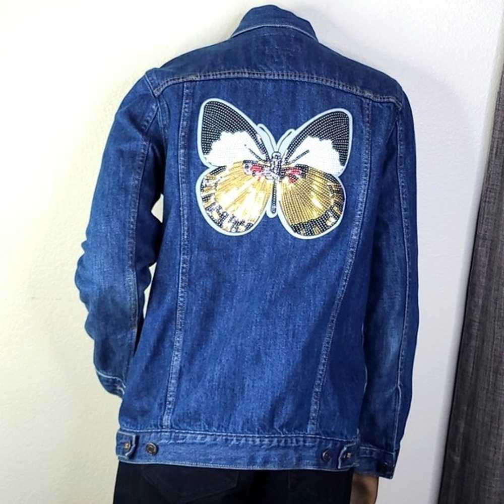 GAP Oversized Jean Jacket Size Small Embellished … - image 5