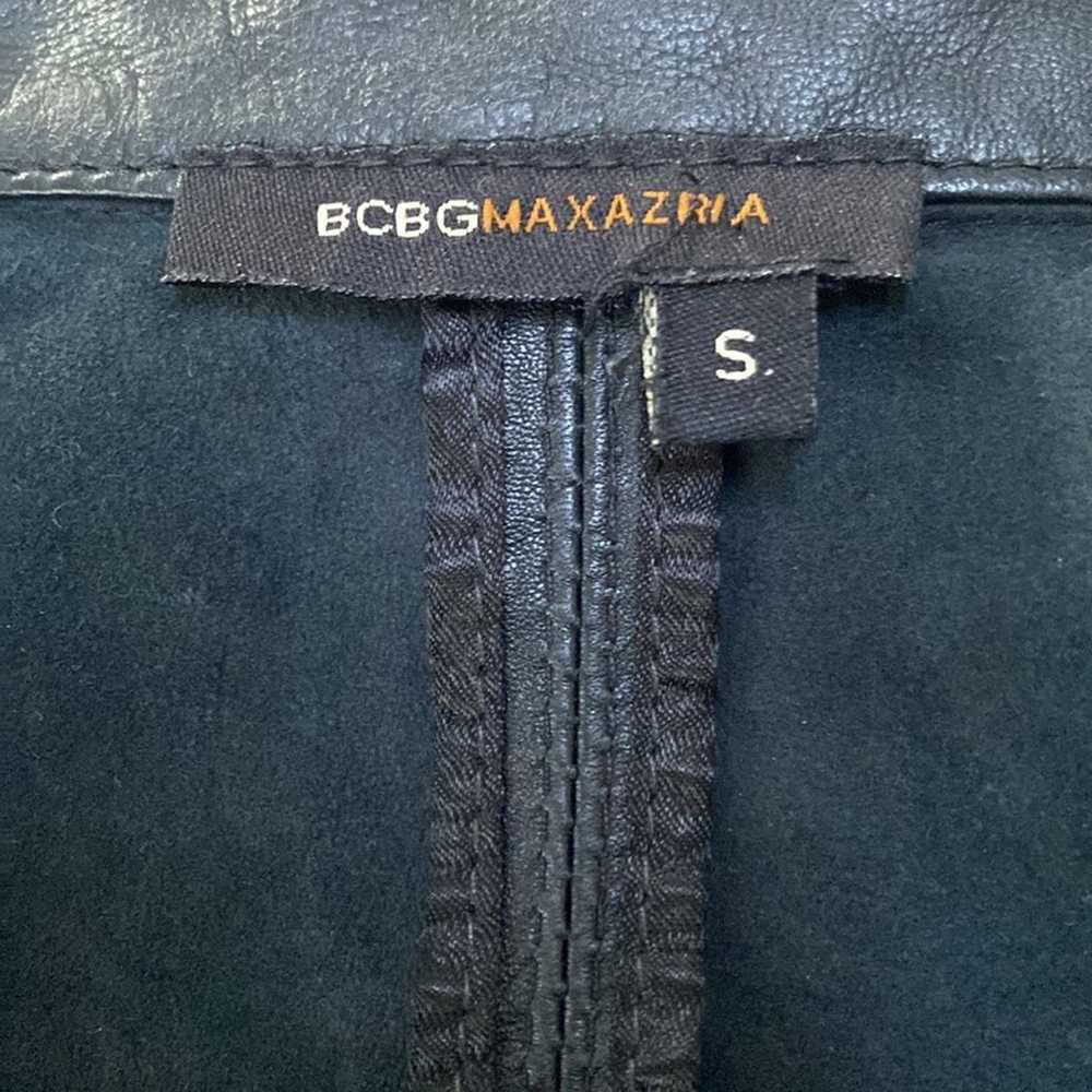 BCBGMaxazria Black Leather Jacket Size Small - image 4