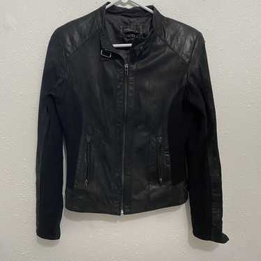 Lamarque Collection Black Slim Leather Moto Jacket