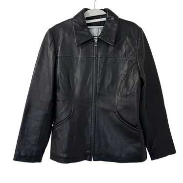 Nine West Women’s Black Y2K Grunge Leather Jacket… - image 1