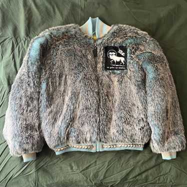 Blue Studded No Gods No Masters Winter Faux Fur Co