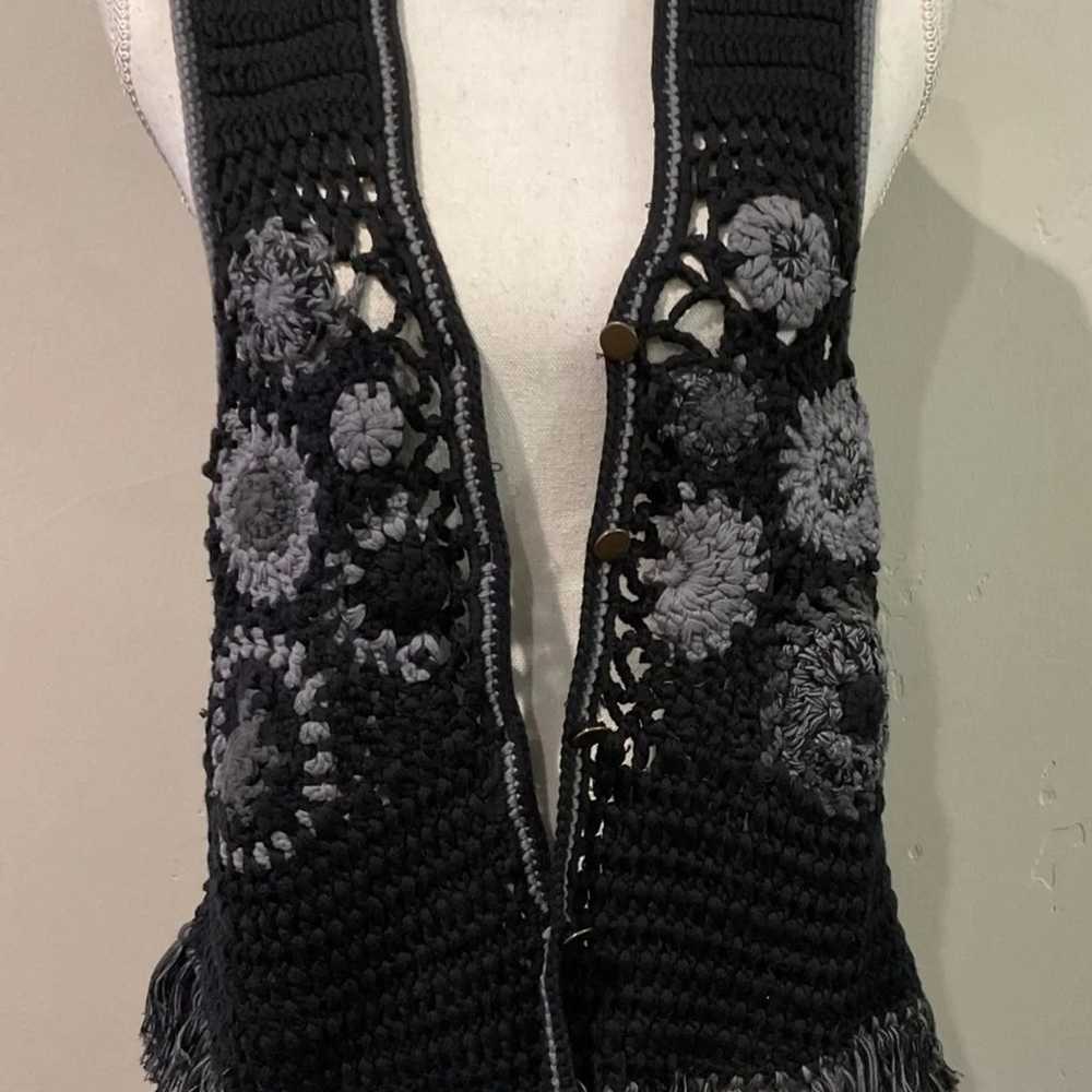 Free People Desert Rose Crochet Fringe Floral Kni… - image 6