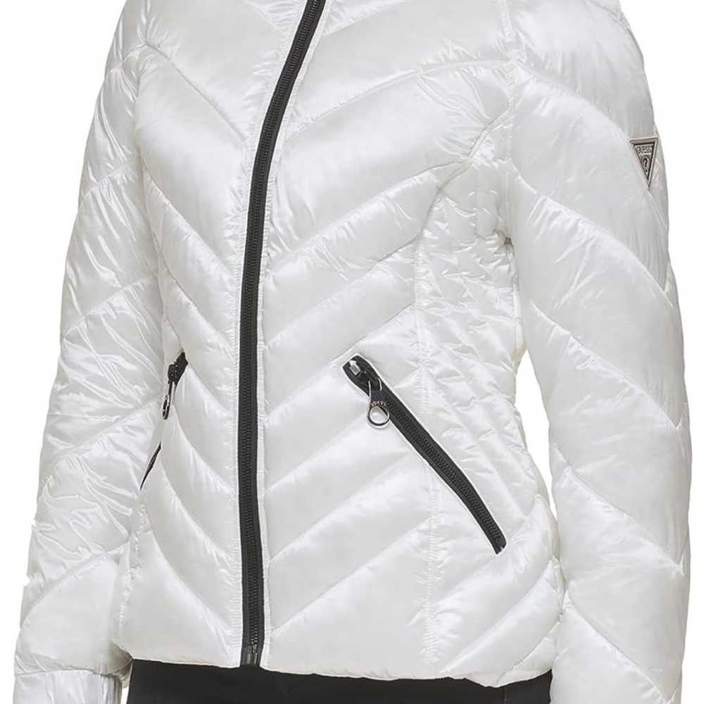 Guess Pearl White and Black Mesium Jacket - image 4