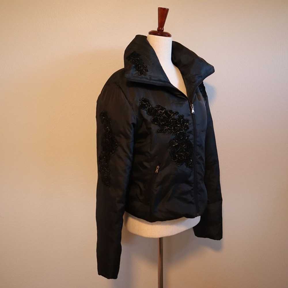 Vintage Guess Black Puffer Jacket with Velvet Flo… - image 1