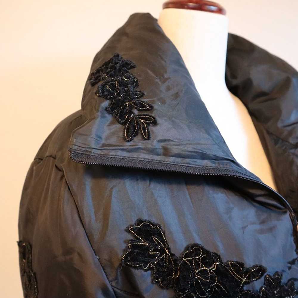 Vintage Guess Black Puffer Jacket with Velvet Flo… - image 2