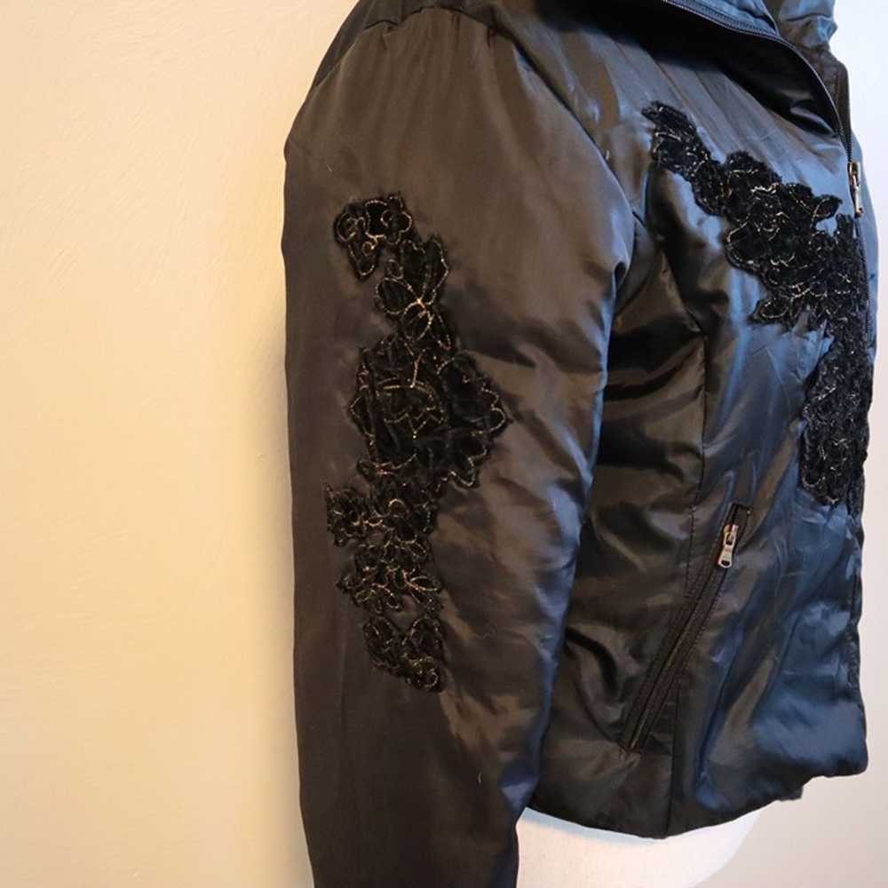 Vintage Guess Black Puffer Jacket with Velvet Flo… - image 4
