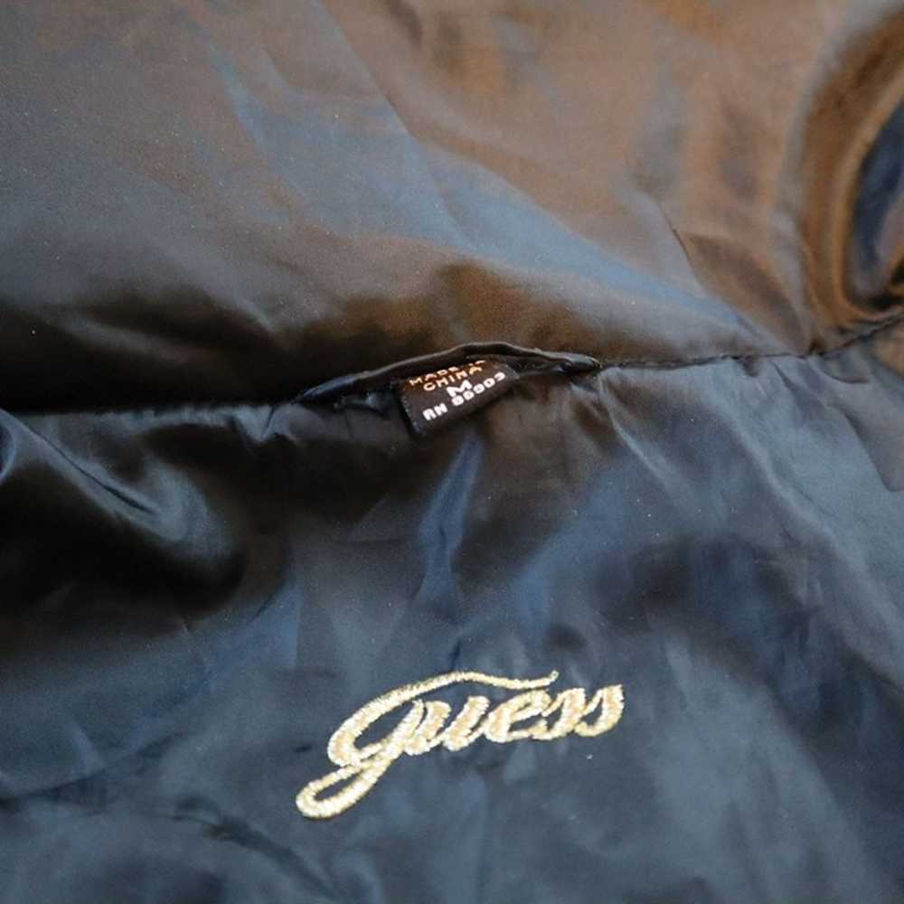 Vintage Guess Black Puffer Jacket with Velvet Flo… - image 5