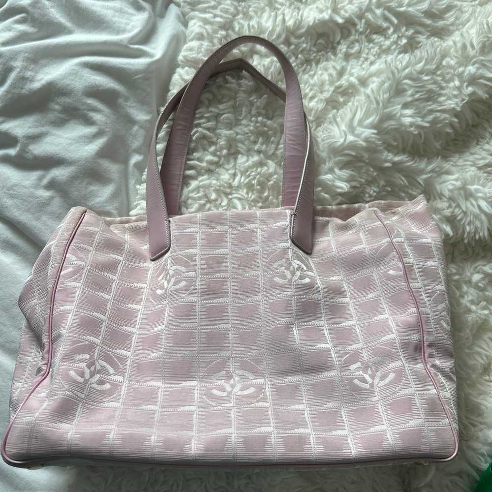 Authentic Vintage Chanel Pink Travel Ligne Tote - image 2