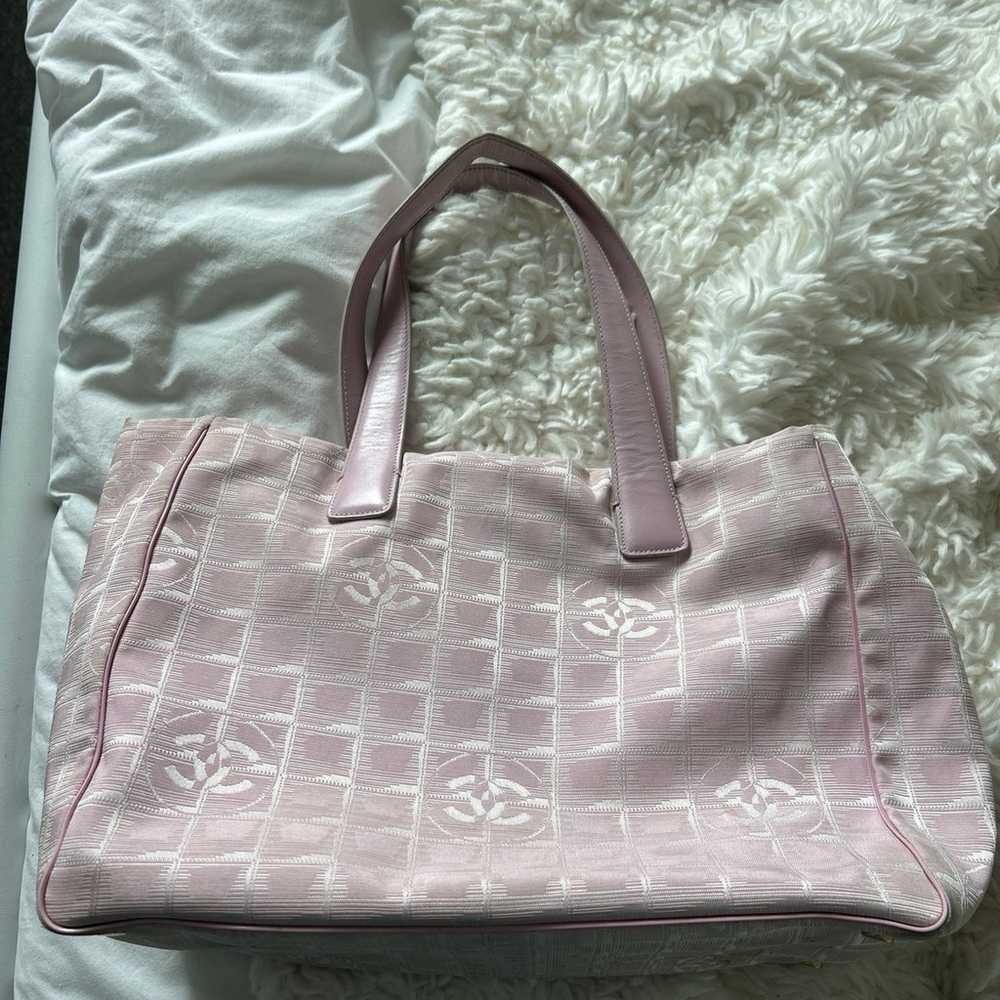 Authentic Vintage Chanel Pink Travel Ligne Tote - image 3