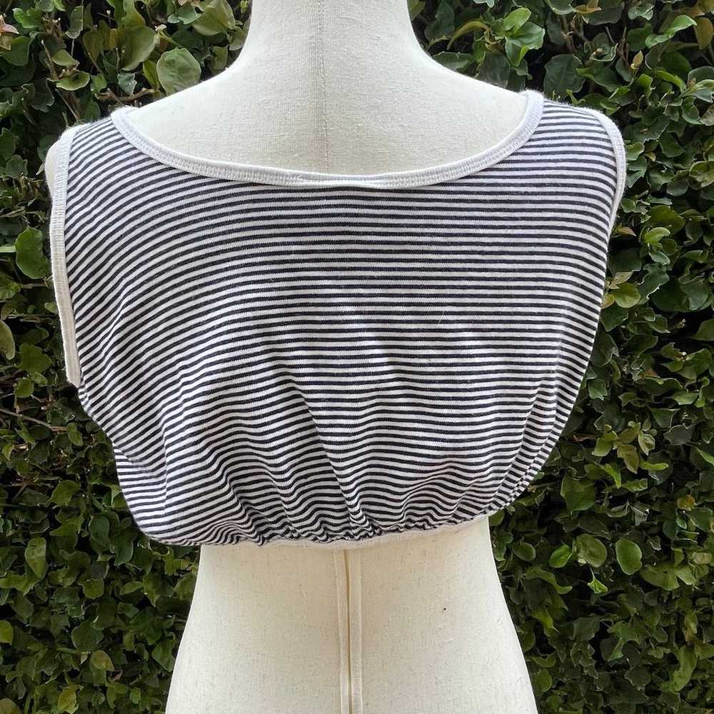 I. Magnin Crop Top Black and White Stripped Size … - image 2