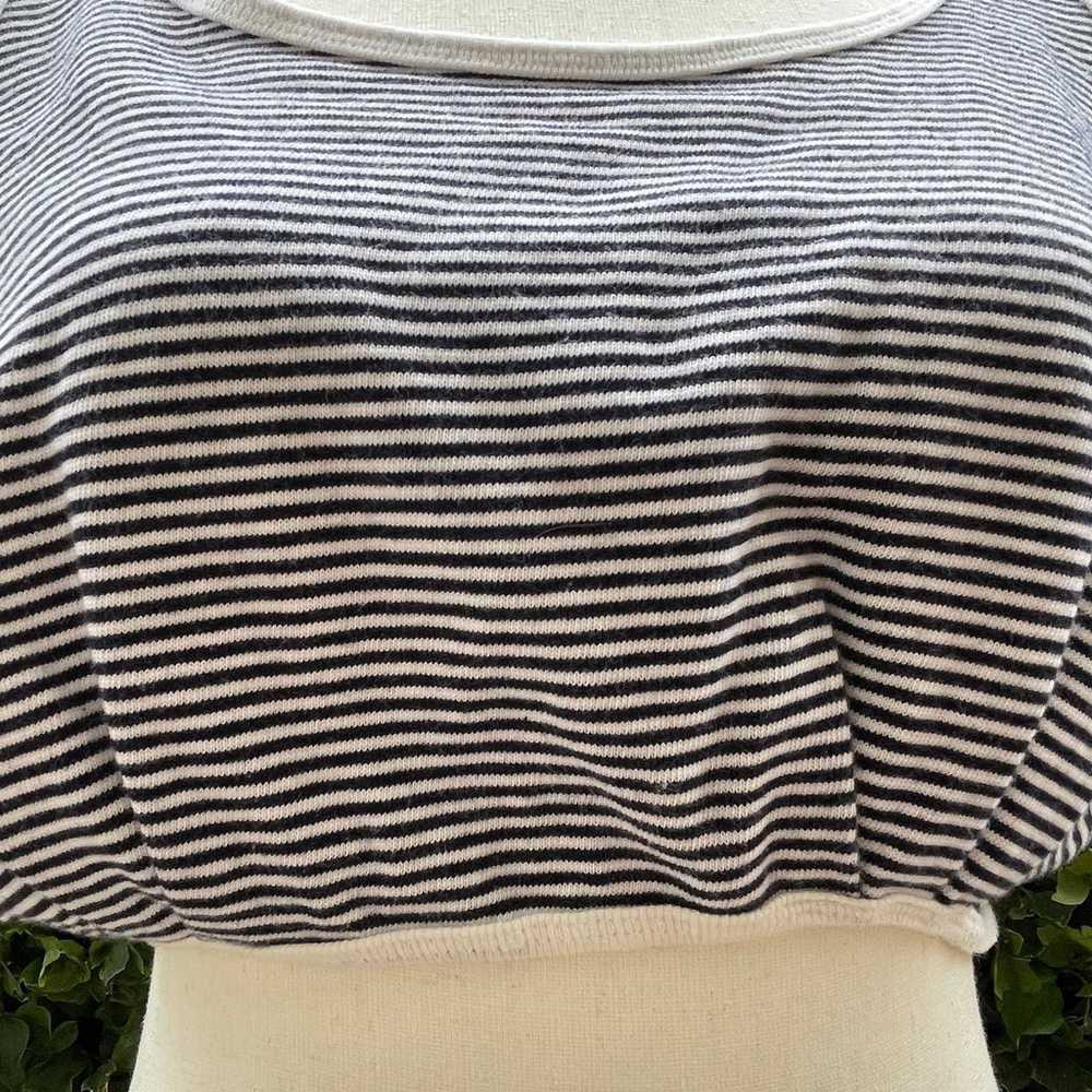 I. Magnin Crop Top Black and White Stripped Size … - image 3