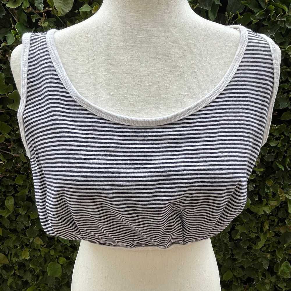 I. Magnin Crop Top Black and White Stripped Size … - image 7