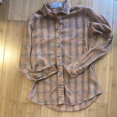 Vintage Plaid ‘70s Western Button-down Shirt - image 1