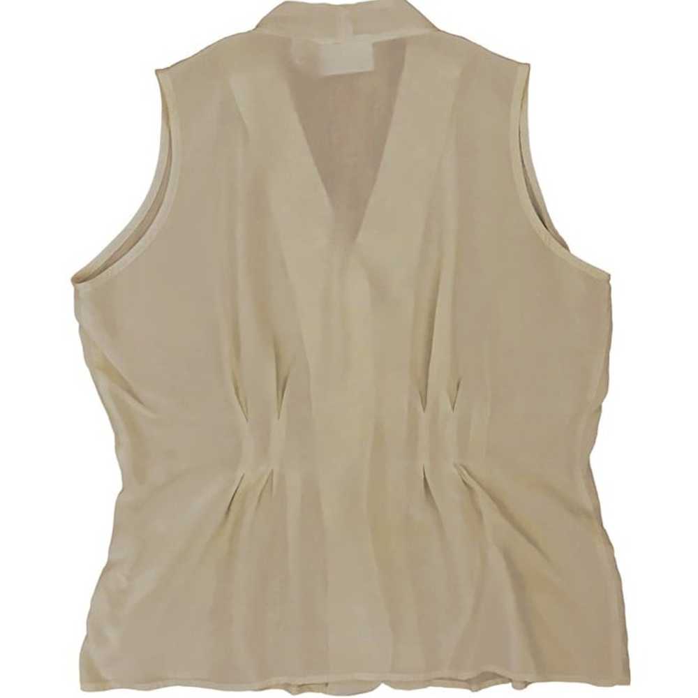 Christie & Jill Collarless V Neck Sleeveless Silk… - image 2