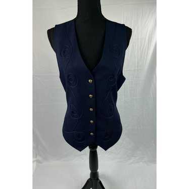 Vintage Worthington womens navy blue vest size Lar