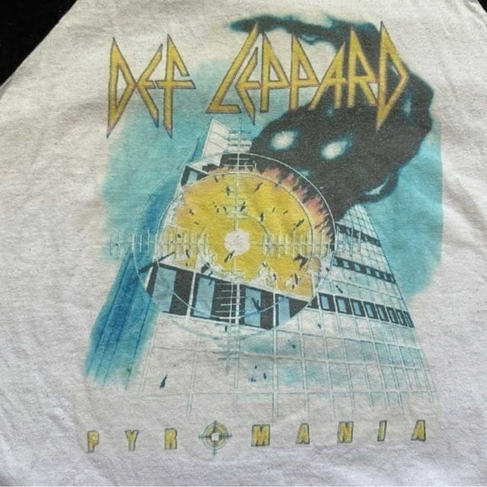 Vintage Reprint Def Leppard Band Tee1983 Tour Pyr… - image 10