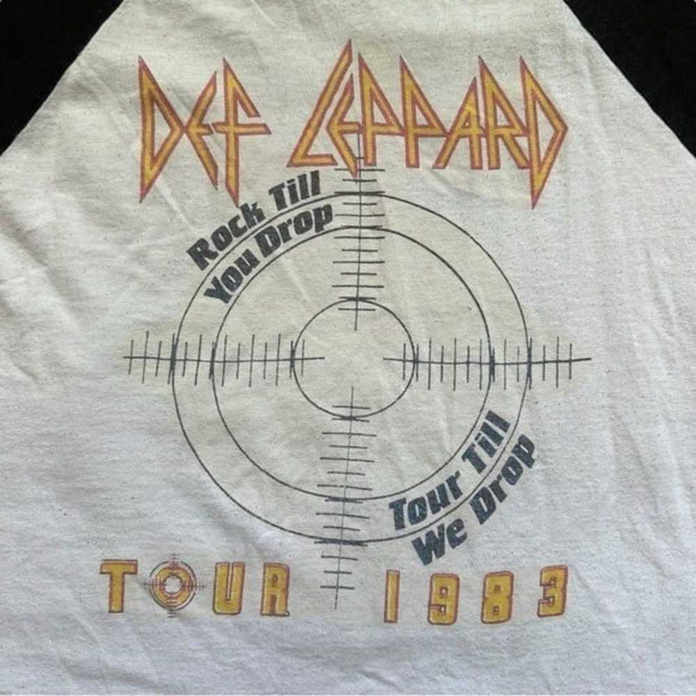 Vintage Reprint Def Leppard Band Tee1983 Tour Pyr… - image 3