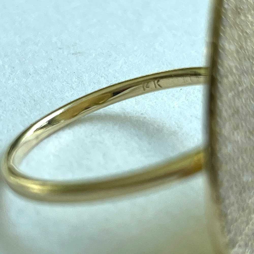 14k Yellow Gold Pave Diamond Heart Ring - image 5