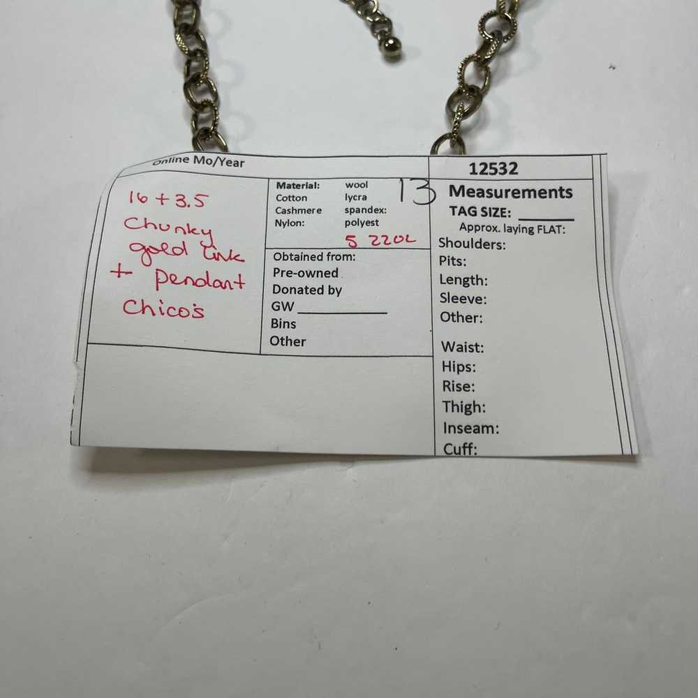 Chico's gold tone pendant necklace chunky tribal … - image 11