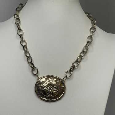 Chico's gold tone pendant necklace chunky tribal … - image 1