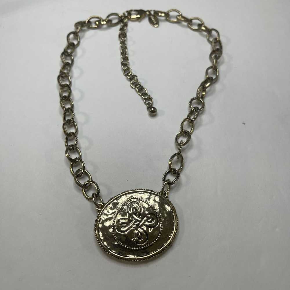 Chico's gold tone pendant necklace chunky tribal … - image 4