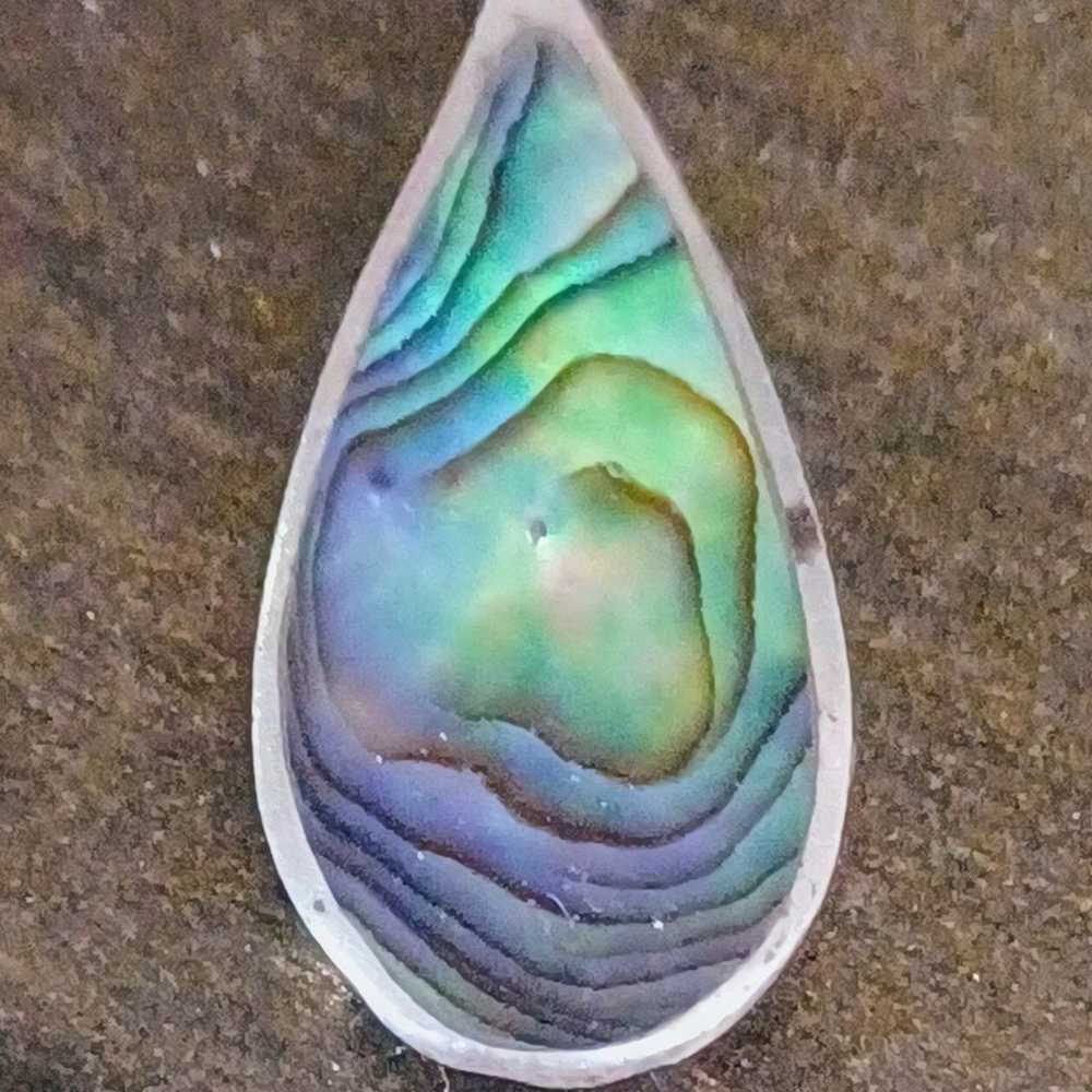 Vintage Abalone Shell pendant/necklace 20" - image 6