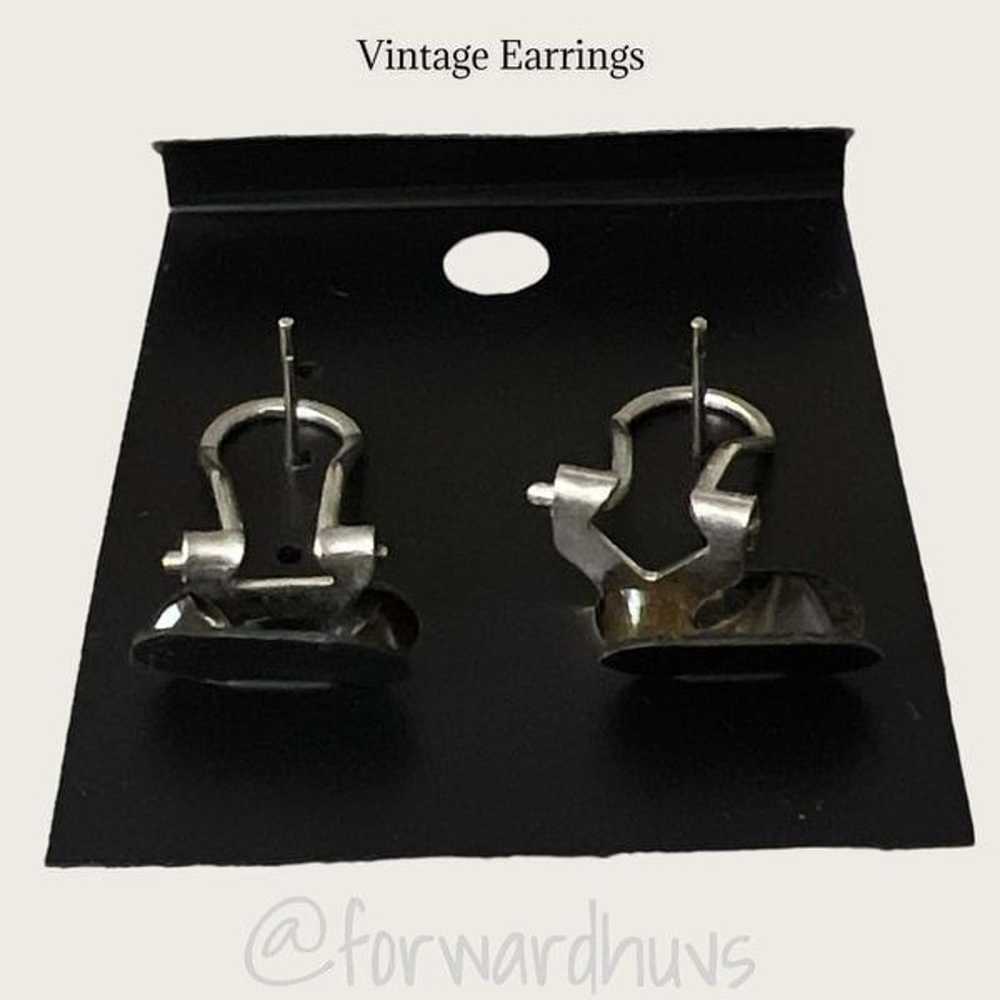 Vintage Rhinestone Pierced Earrings - Rare Style … - image 4