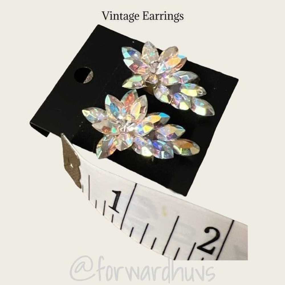 Vintage Rhinestone Pierced Earrings - Rare Style … - image 5