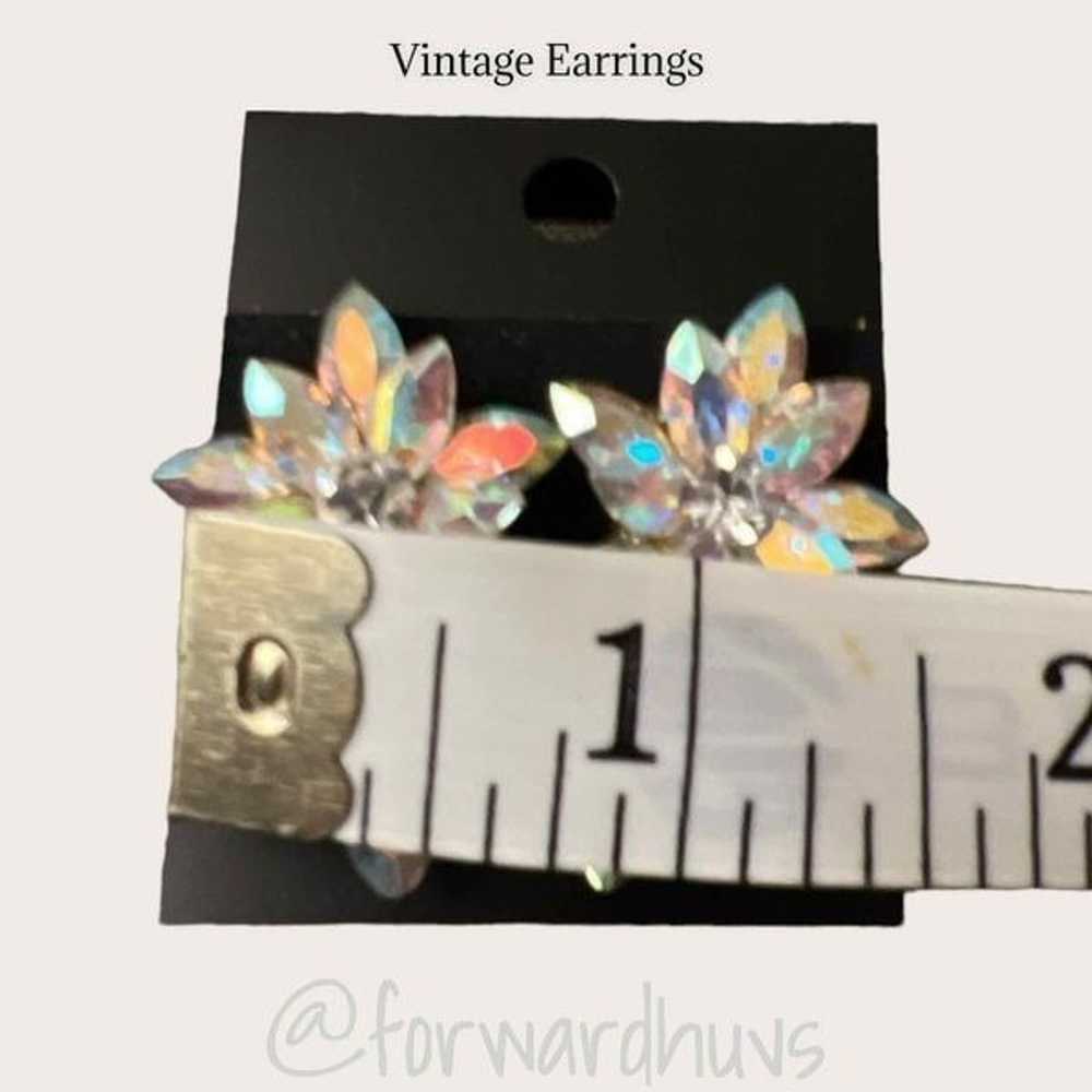 Vintage Rhinestone Pierced Earrings - Rare Style … - image 6