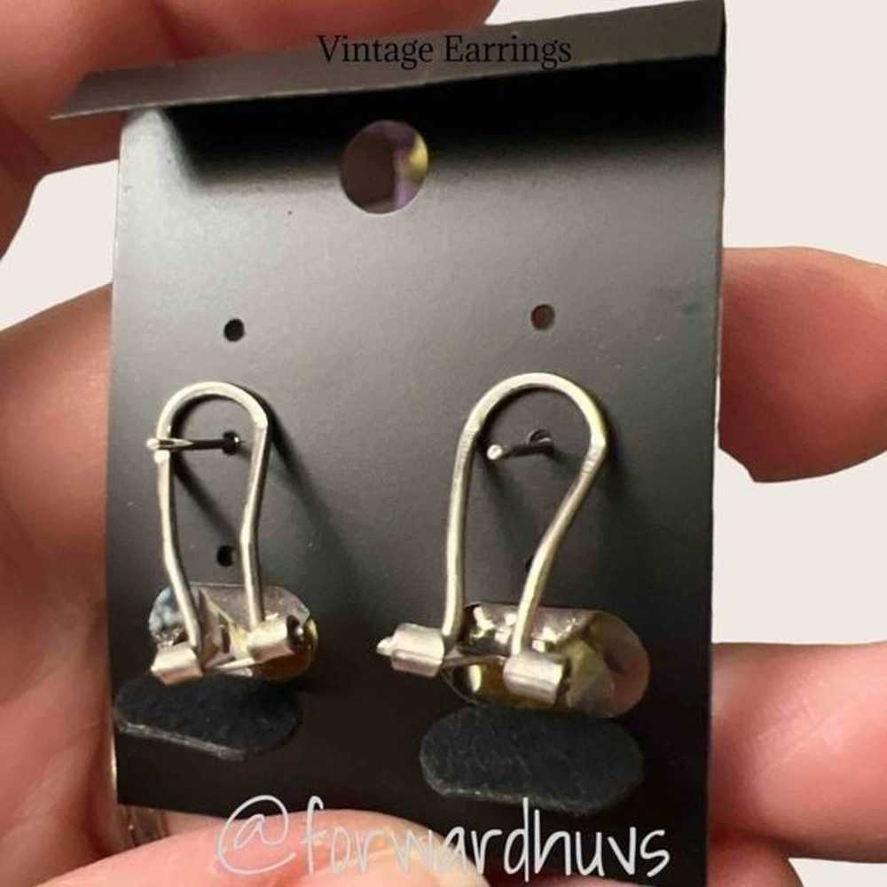 Vintage Rhinestone Pierced Earrings - Rare Style … - image 7