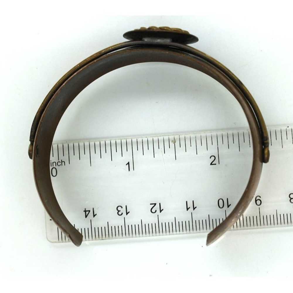GENUINE SIGNED COPPER cuff bracelet w/burnt coppe… - image 5