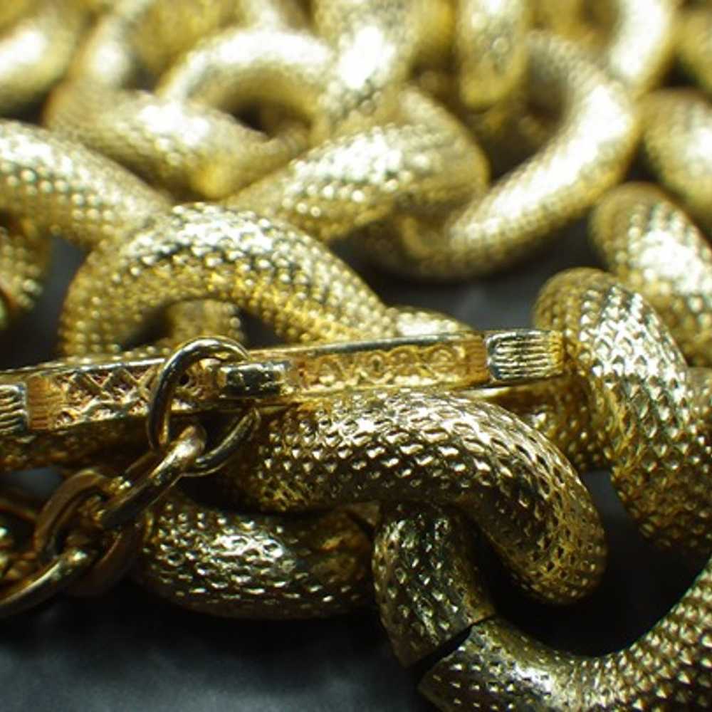 Avon Chain Link Necklace Lightweight Textured Lon… - image 11