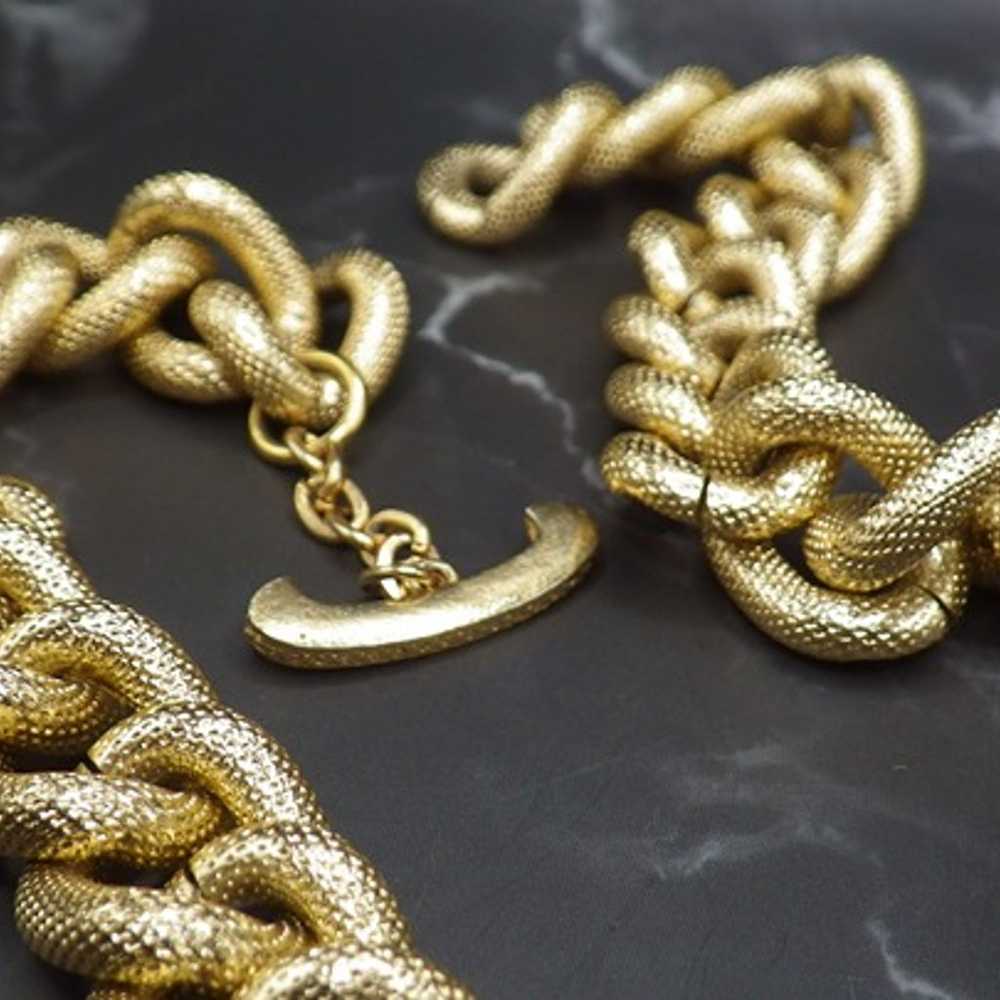Avon Chain Link Necklace Lightweight Textured Lon… - image 5