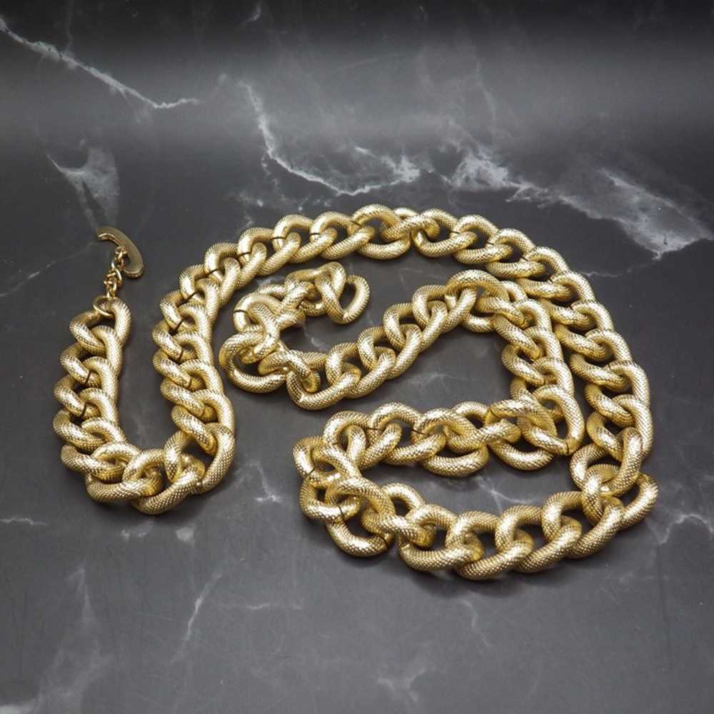 Avon Chain Link Necklace Lightweight Textured Lon… - image 7