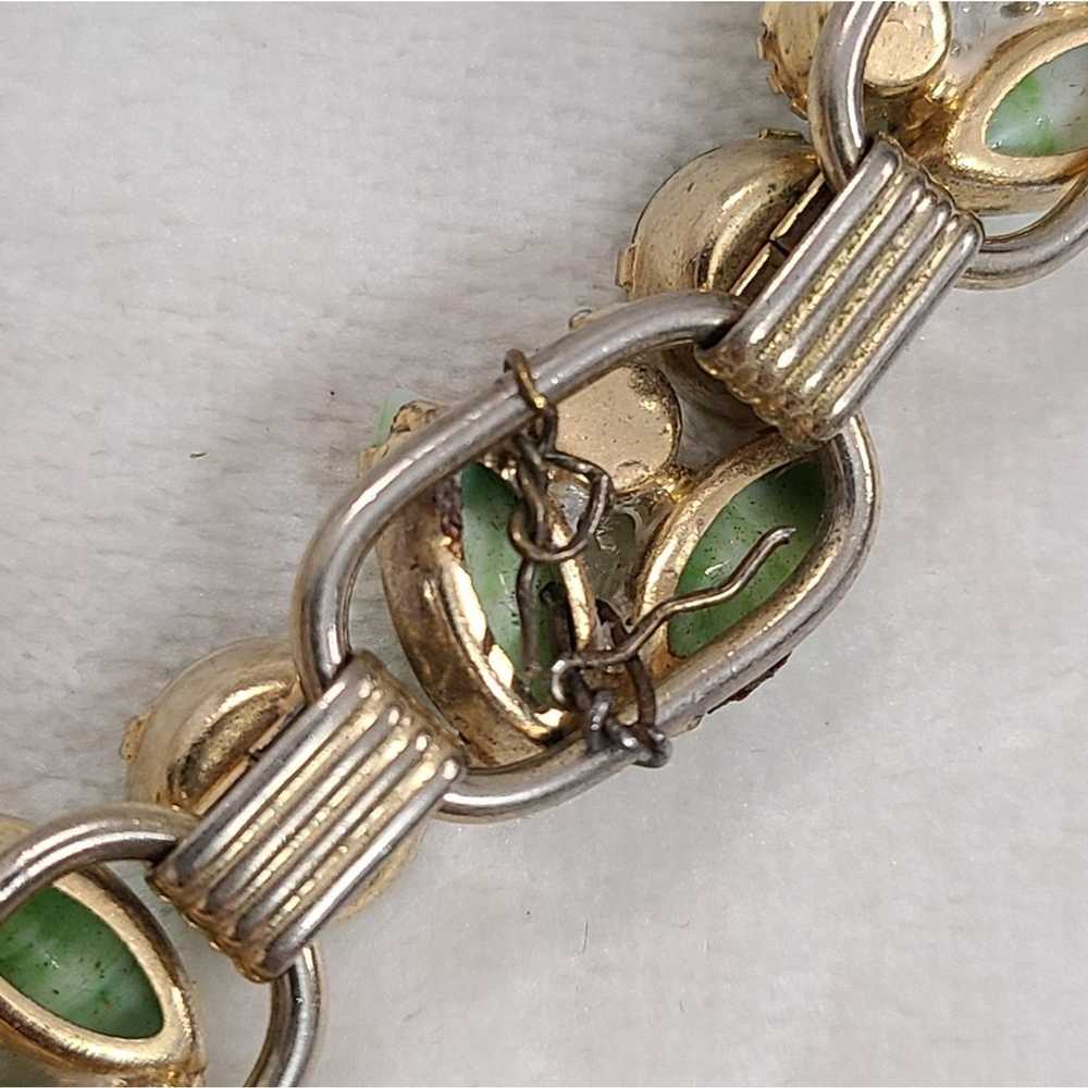 Vintage Green Rhinestone Bracelet - image 6