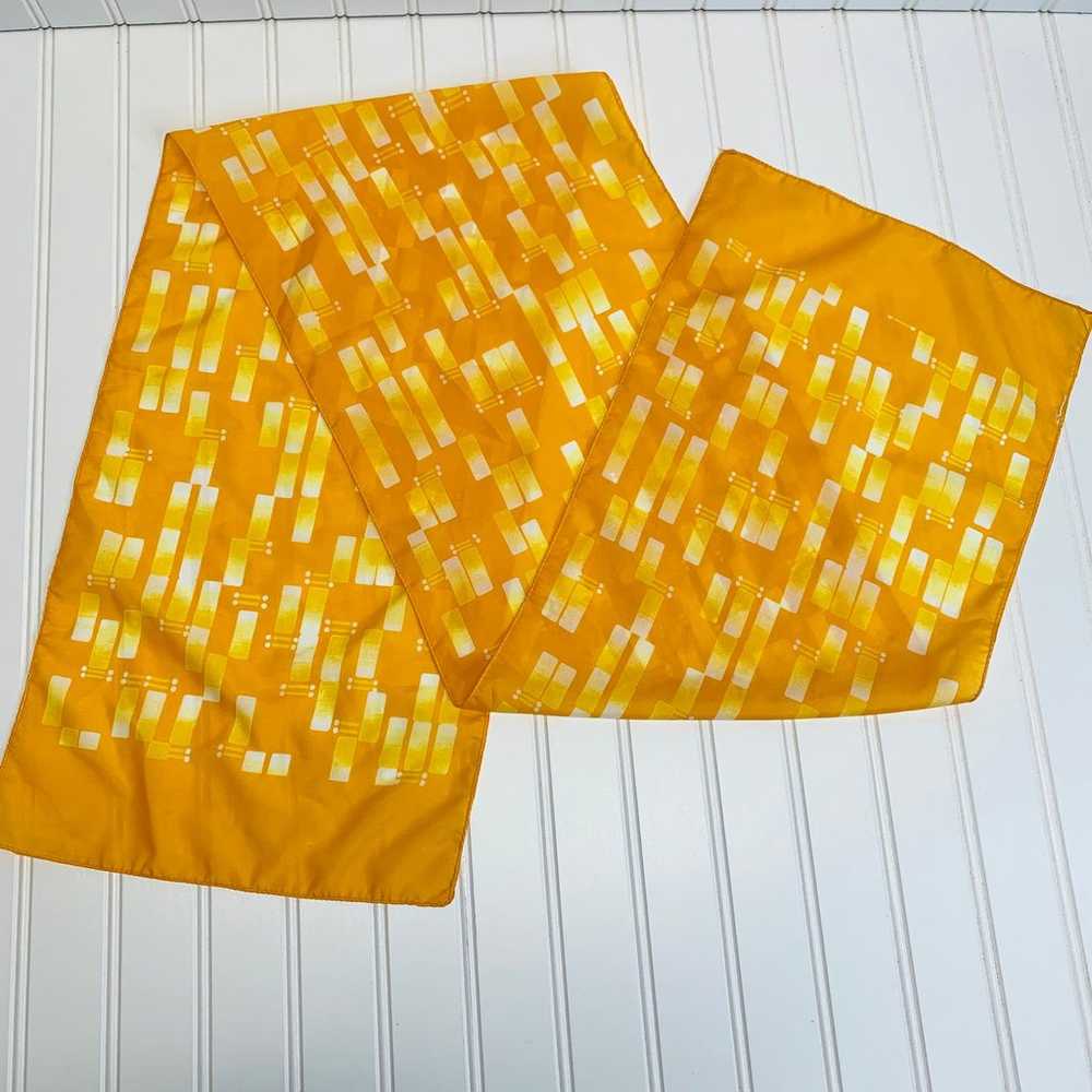 Vintage Orange Yellow Bright Long Scarf ? 70s - image 2