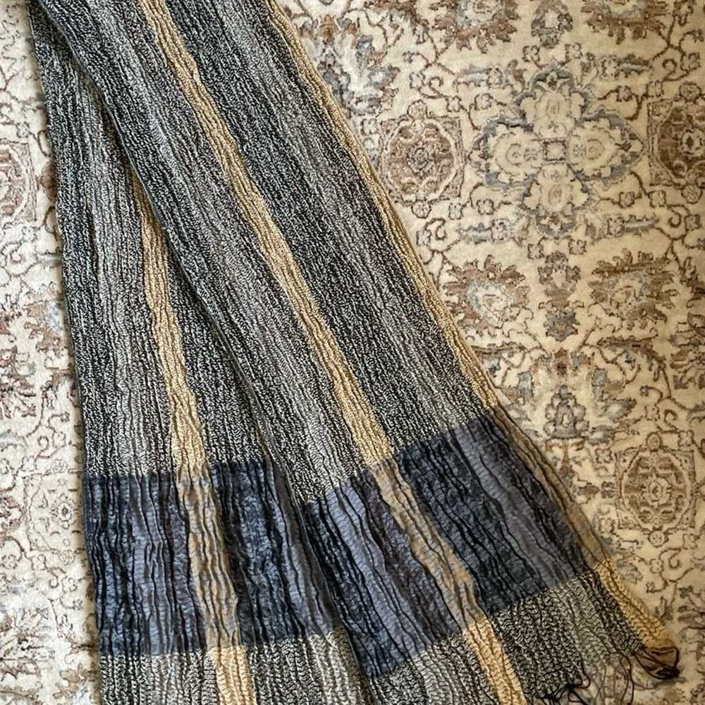 Black grey & beige scarf - image 1