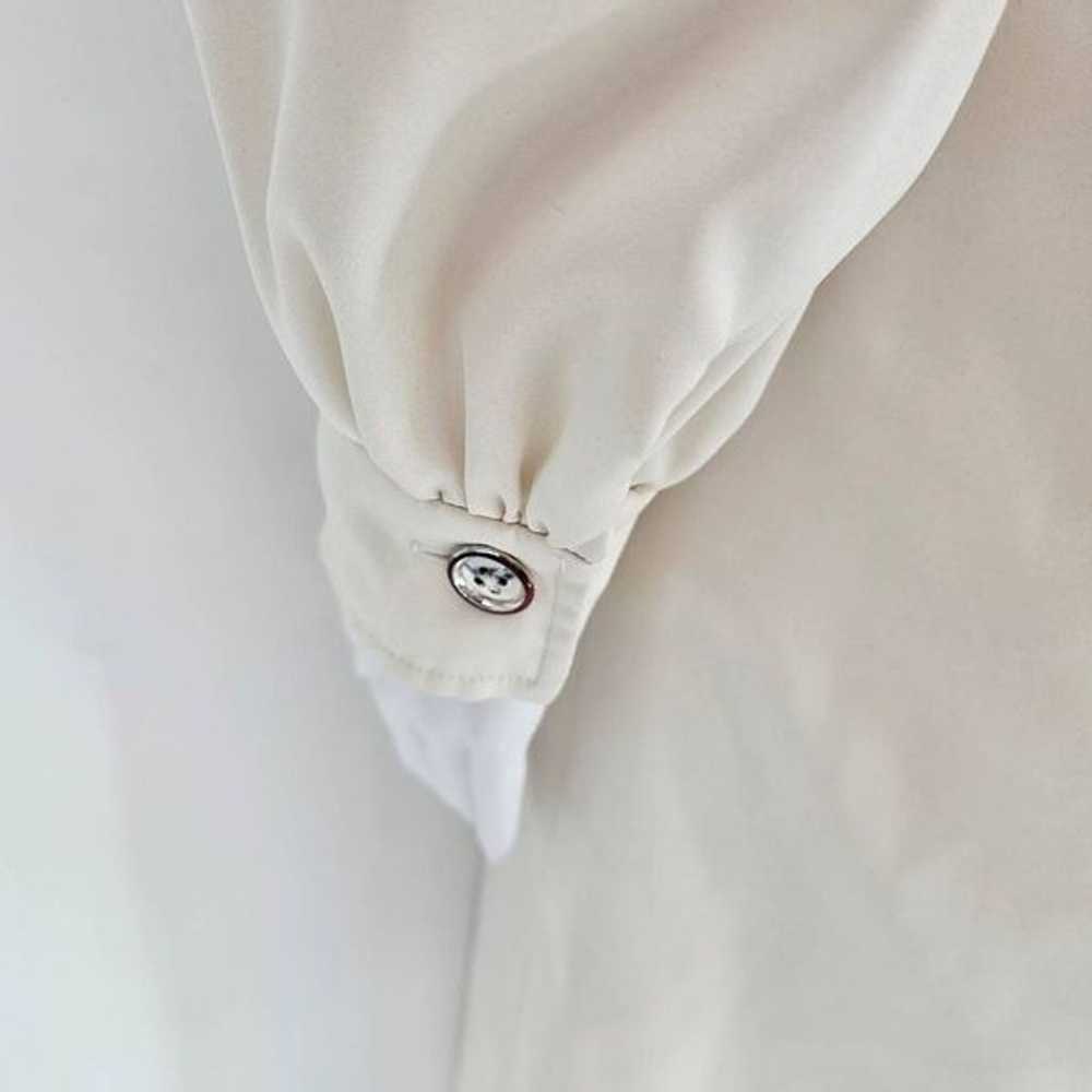 Vintage 80's Button Up Midi Dress White M - image 3